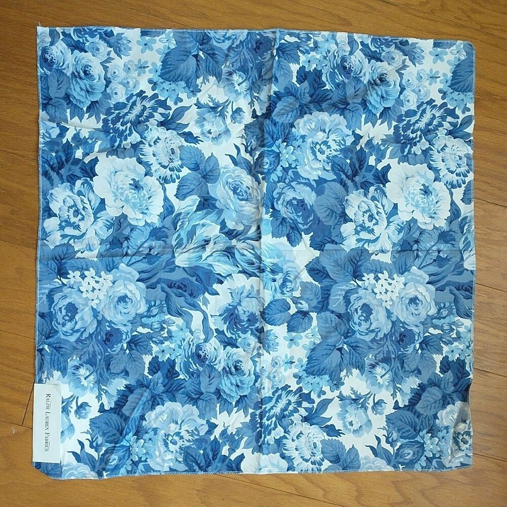 New Ralph Lauren Fabric Remnant Sample Cassie Floral Blue French Country Square